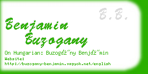 benjamin buzogany business card